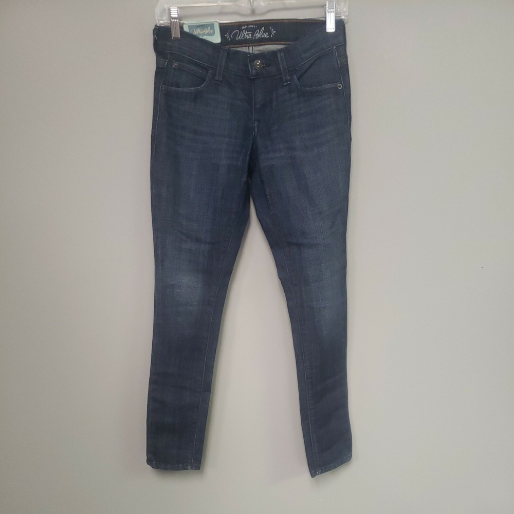 Old Navy Ultra Blue The Diva Super Skinny Cuff Jeans Dark Wash Low‎ Rise Size 0